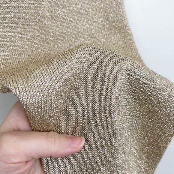 Retro Vintage Gold Metallic Stirrup Soft Knit Pants NWT - Picture 4 of 8